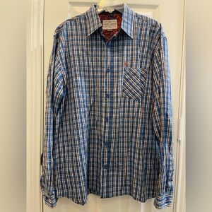 Men's Cody James XL 100% Cotton Western Plaid Regular Fit Button Down Up Shirt